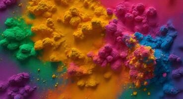 AI generated Artistic Colorful Dense Powder Explosion Abstract Wallpaper photo