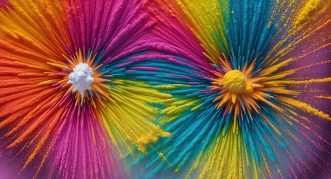 AI generated Artistic Colorful Dense Powder Explosion Abstract Wallpaper photo