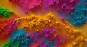 AI generated Artistic Colorful Dense Powder Explosion Abstract Wallpaper photo