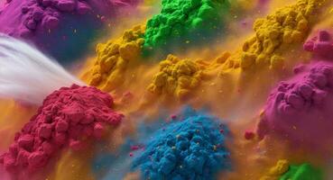 AI generated Artistic Colorful Dense Powder Explosion Abstract Wallpaper photo