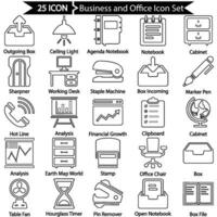 Business And Office Line Icon Set vector