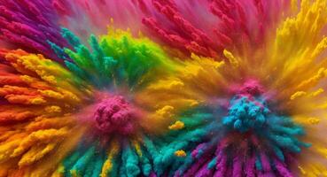 AI generated Artistic Colorful Dense Powder Explosion Abstract Wallpaper photo