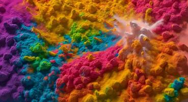 AI generated Artistic Colorful Dense Powder Explosion Abstract Wallpaper photo