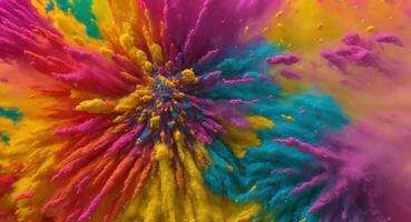 AI generated Artistic Colorful Dense Powder Explosion Abstract Wallpaper photo