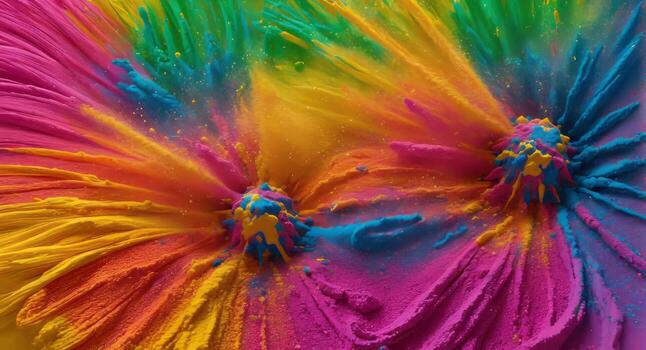 AI generated Artistic Colorful Dense Powder Explosion Abstract Wallpaper photo