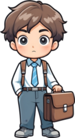 AI generated Cute boy with Briefcase ilusstration png