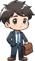 AI generated Cute boy with Briefcase ilusstration png