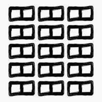 Vector set of Seamless pattern with black brush stroke in square form on white background vector illustration