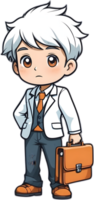 AI generated Cute boy with Briefcase ilusstration png