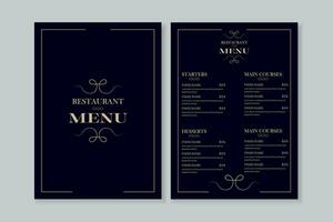 Luxury menu design simple style and modern layout vector