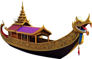 AI generated Thai royal barge, Thai boat png