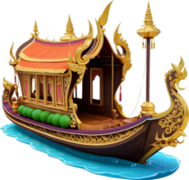 AI generated Thai royal barge, Thai boat png