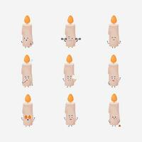 Cute candle character vector illustration