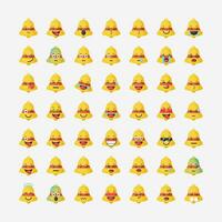 Cute bell notification with emoticons vector icon illustration