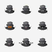 Cute stone character vector illustration