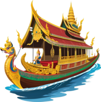 ai généré thaïlandais Royal barge, thaïlandais bateau png