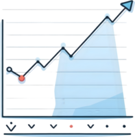 AI generated an arrow going up on a graph chart ai generative png