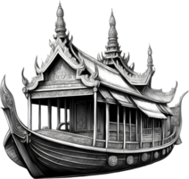 AI generated Thai royal barge, Thai boat png