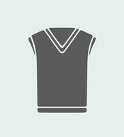 Men's knitted vest icon on a background. Vector illustration.