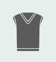 Men's knitted vest icon on a background. Vector illustration.