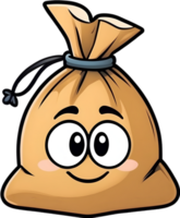 AI generated Cute cartoon Money bag Icon png