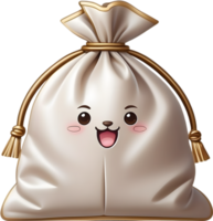 AI generated Cute cartoon Money bag Icon png