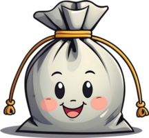 AI generated Cute cartoon Money bag Icon png