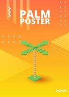 Palm tree poster for print and design. Vector illustration.