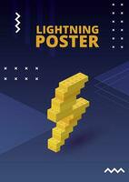 Poster with lightning for print and design. Vector illustration.