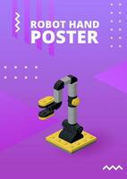 póster con robot mano para impresión y diseño. vector ilustración.