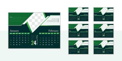 Creative desk calendar design 2024 vector