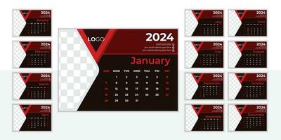 moderno escritorio calendario diseño modelo 2024 vector