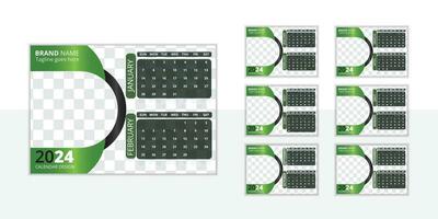 Modern desk calendar design 2024 template vector