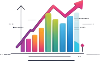 AI generated an arrow going up on a graph chart ai generative png