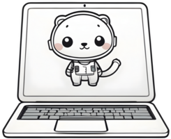 AI generated Cartoon Laptop Icon png