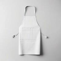 AI generated Mockup of a blank empty white apron displayed on a mannequin, for shop branding identity, generative ai photo