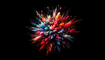 AI generated A Colorful Explosion on a Black Background photo