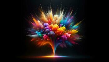 AI generated A Colorful Explosion on a Black Background photo