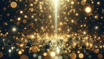 AI generated Sparkling Luxury, Gold Glitter, Bokeh Sparkles, and Particles photo