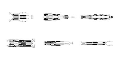 Cyberpunk futuristic element set. Vector illustration