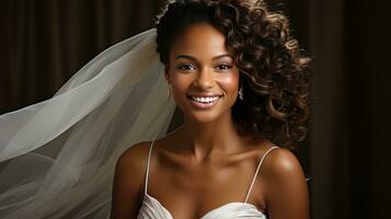 Elegant Bride Radiates Beauty in Delicate Bridal Attire photo