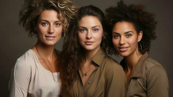 Diverse Women Embodying Strength, Unity, and Elegance Together photo