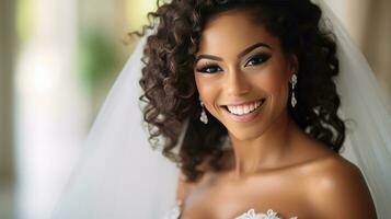 Elegant Bride Radiates Beauty in Delicate Bridal Attire photo