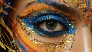 AI generated Elegant Makeup Products and Tools Displayed Beautifully photo