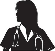 Female doctor silhouette illustration 8 vector