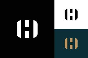 letter h monogram vector logo design