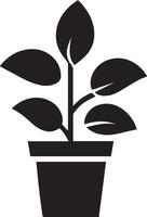 planta vector icono ilustración negro color 14