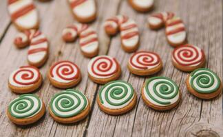 Christmas colorful cookies for background photo