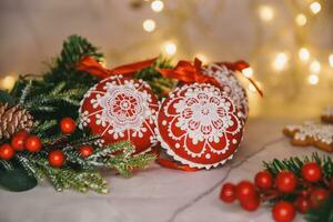 Navidad vistoso galletas para antecedentes foto