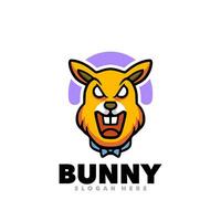 Bunny aggressive mascot logo vector